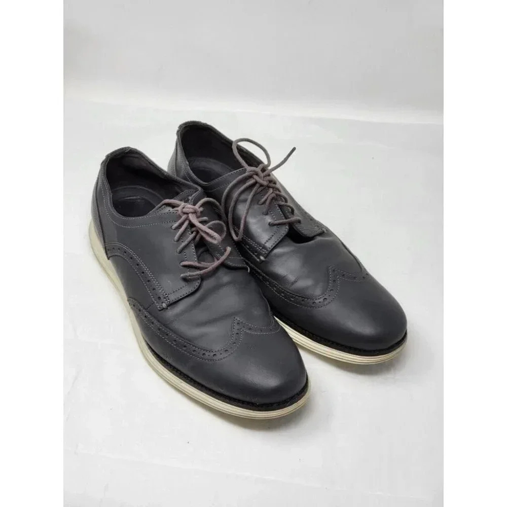 Cole Haan Original Grand Gray Wingtip Oxford Dress Shoes C30025 Men 11.5